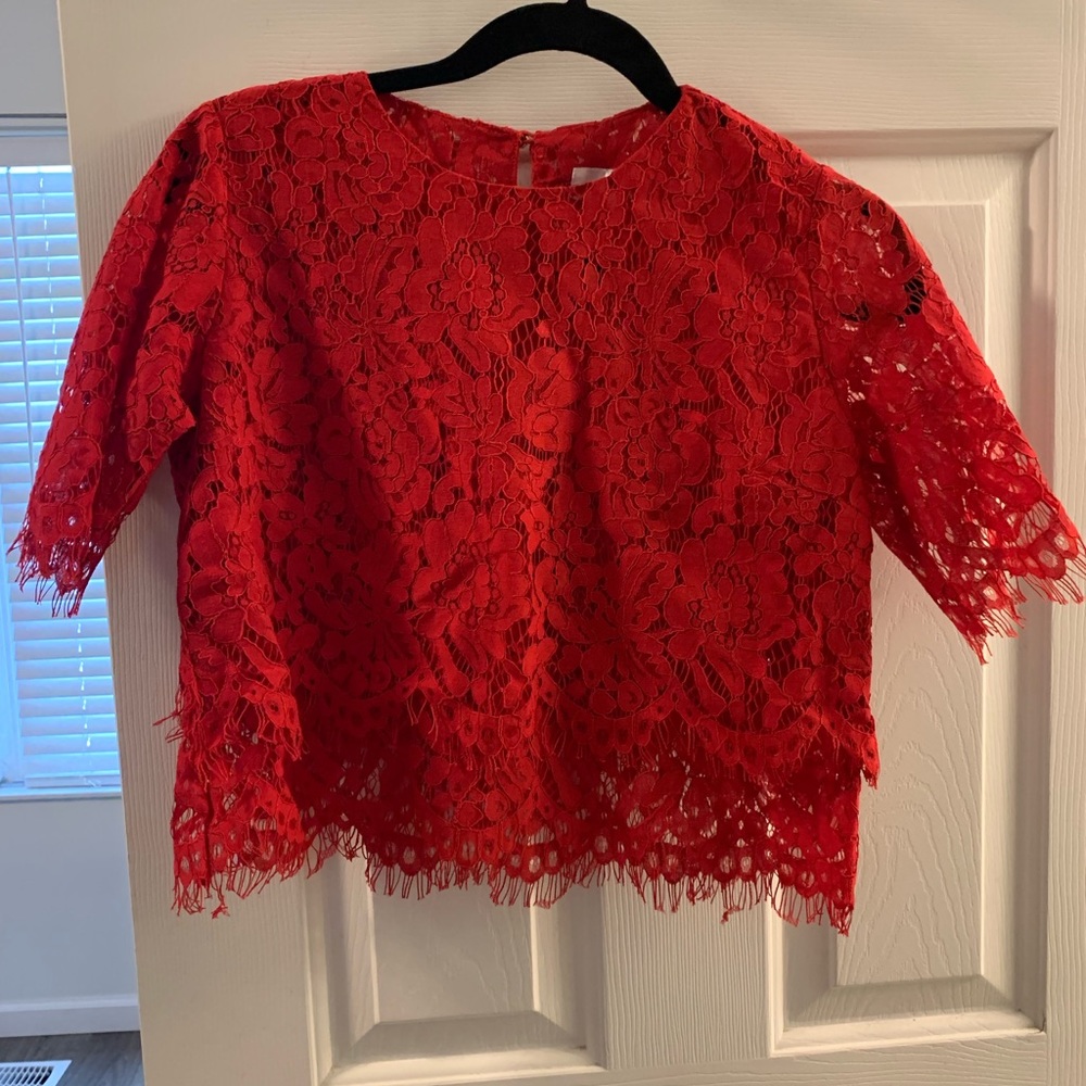 Red Lace Top